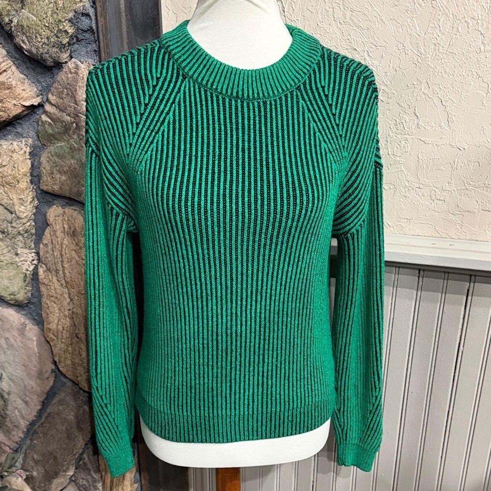 Green Striped Women's Sweater